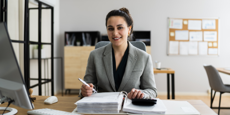 An image of an accountant who has just helped a freelancer with their accounting and tax needs in the GTA