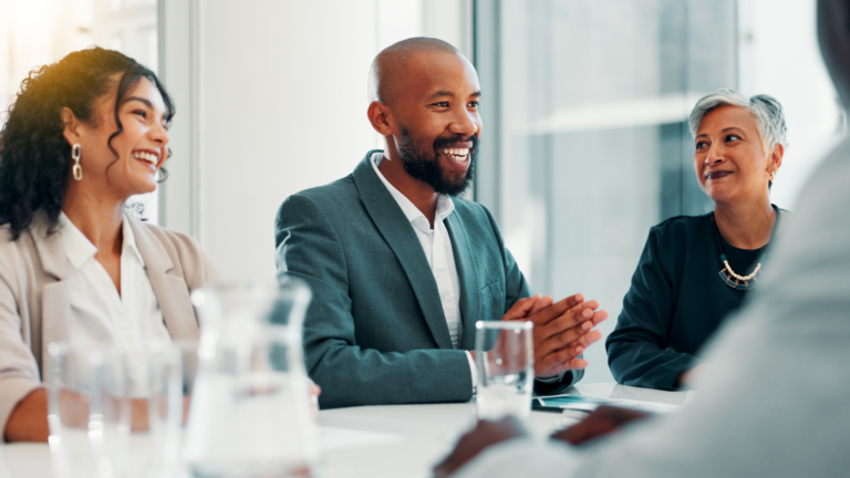 An image of a small business meeting in which they are discussing their shareholder agreement