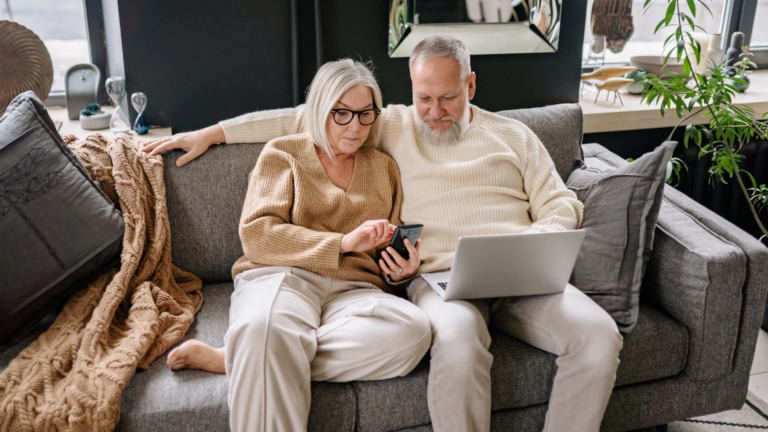 An image of a couple in Markham Ontario who are discussing options for Retirement